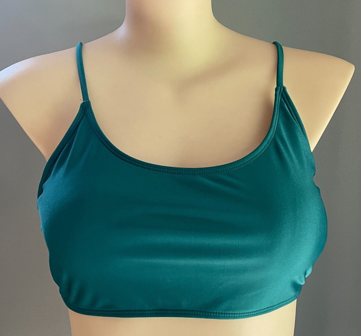 Sport Crop Top Scoop Green Adjustable Straps Size 3XL 22 Gym Work Out Active