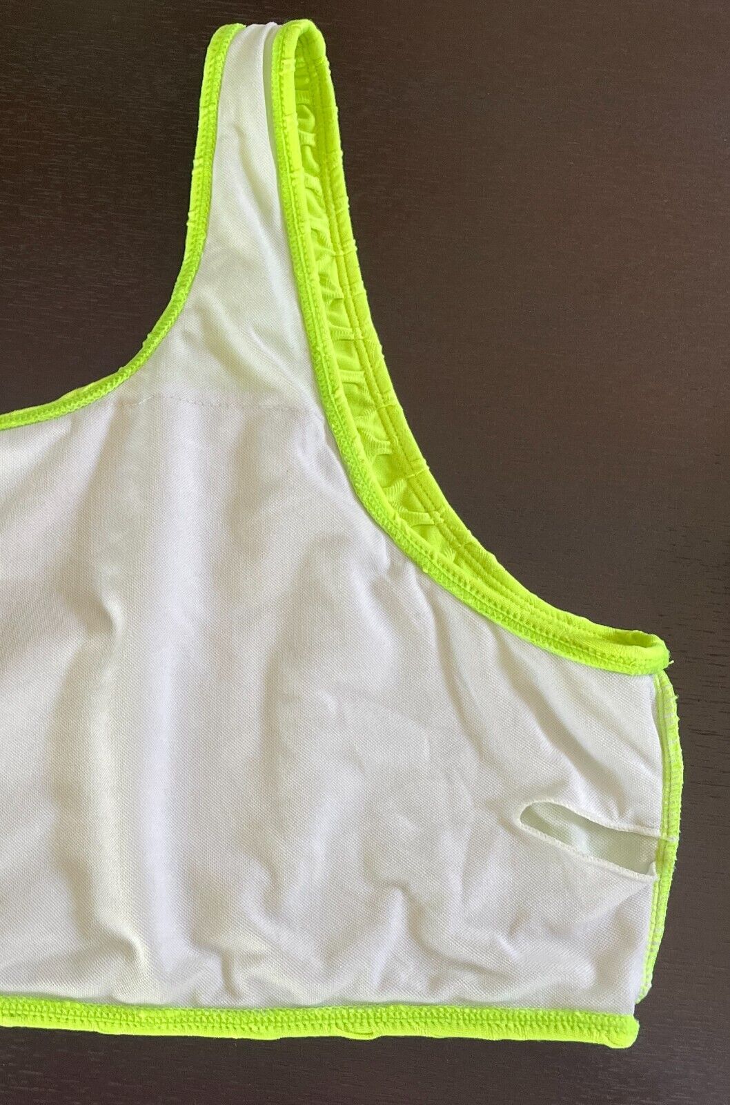 Sport Crop Top Neon Green Honeycomb Print Fabric Sz 3XL 22 Gym Work Out Active