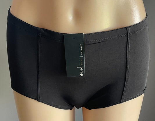 ED.IT.ED Underpants Plain Black Front Teal Blue Lace Back Full Brief Size 16 NEW