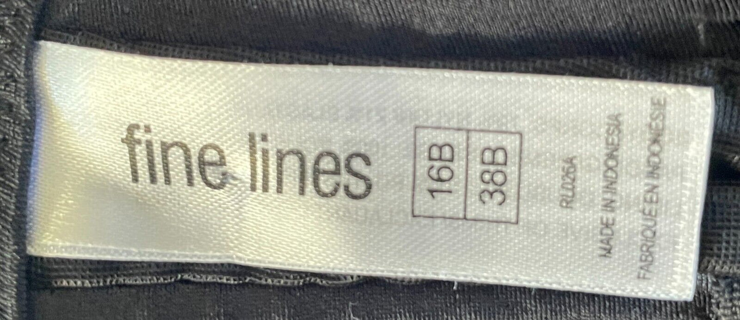 FINE LINES Bra 16B Black Refined 5 Way Convertible Bra Underwire Smooth - RL026A