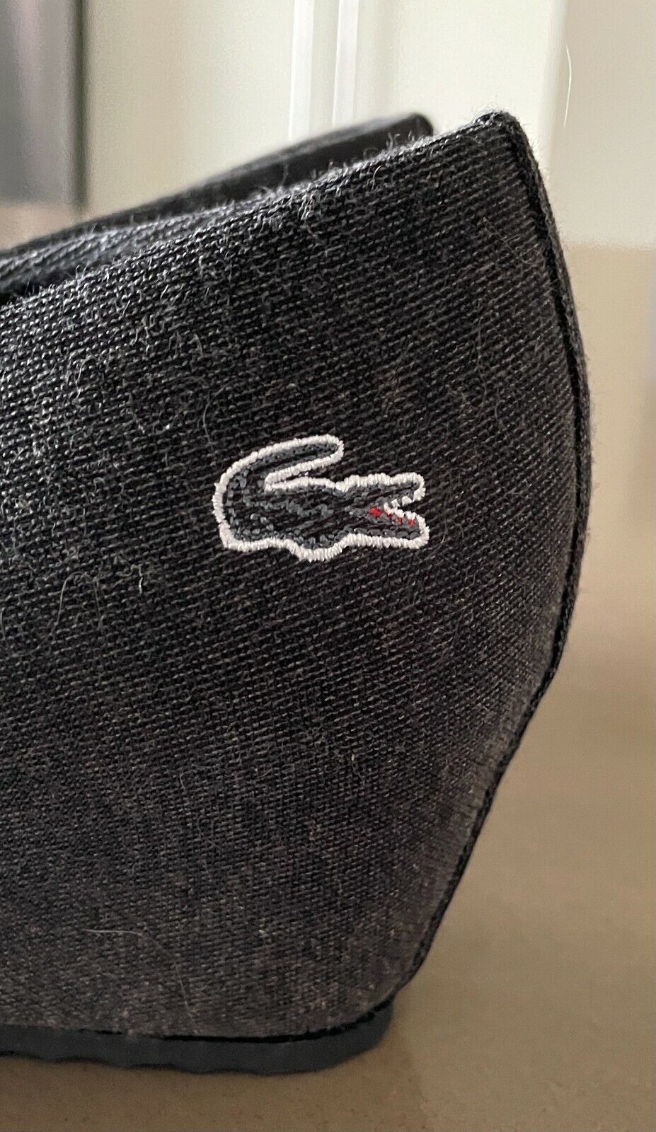 LACOSTE Shoes Wedge Heel Open Toe Charcoal Grey Fabric Ladies Sz UK 4 EU 37 US 6