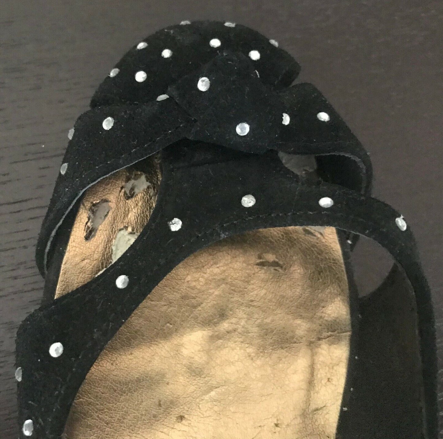 FRIIS & COMPANY High Heel Pumps Black Suede Crystal Embellished Shoes Size 40
