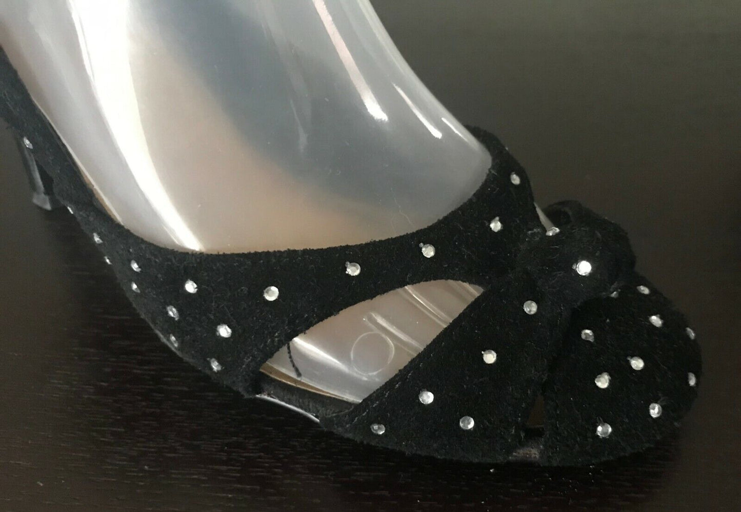 FRIIS & COMPANY High Heel Pumps Black Suede Crystal Embellished Shoes Size 40