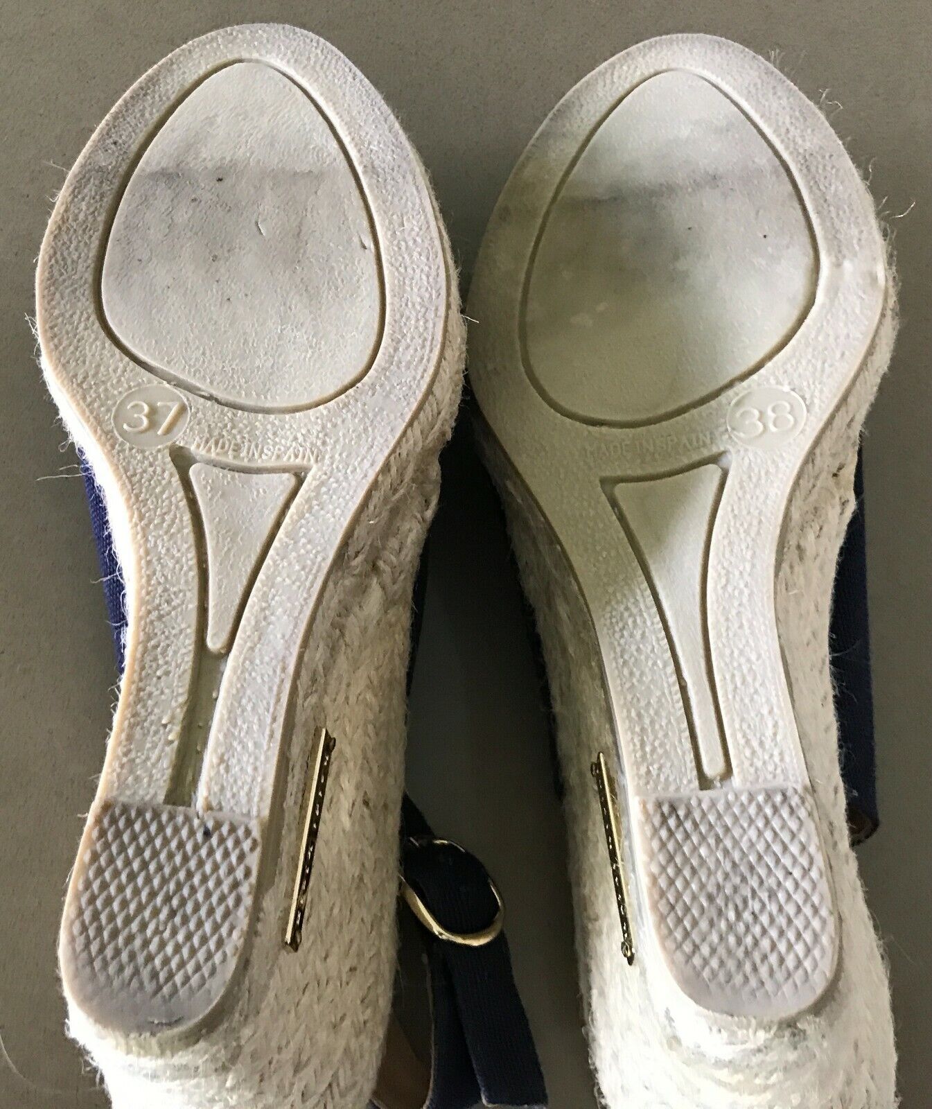 HEIDI KLEIN Wedges Navy Open Toe Espadrille Shoes Slingback Ladies Size 37 & 38