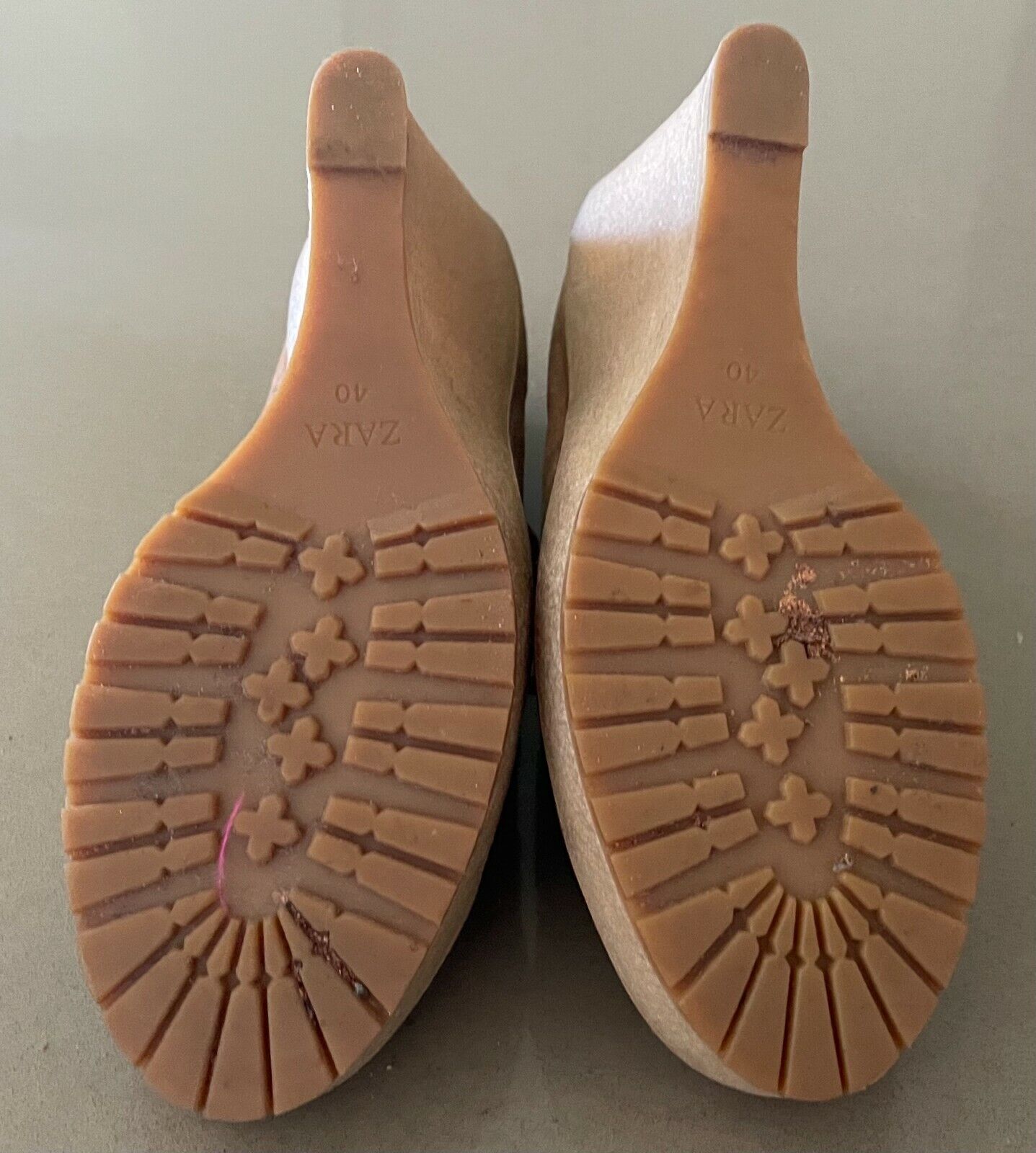 ZARA WOMAN Shoes Lace Up Wedges Tan Suede Oxford Style Size 40
