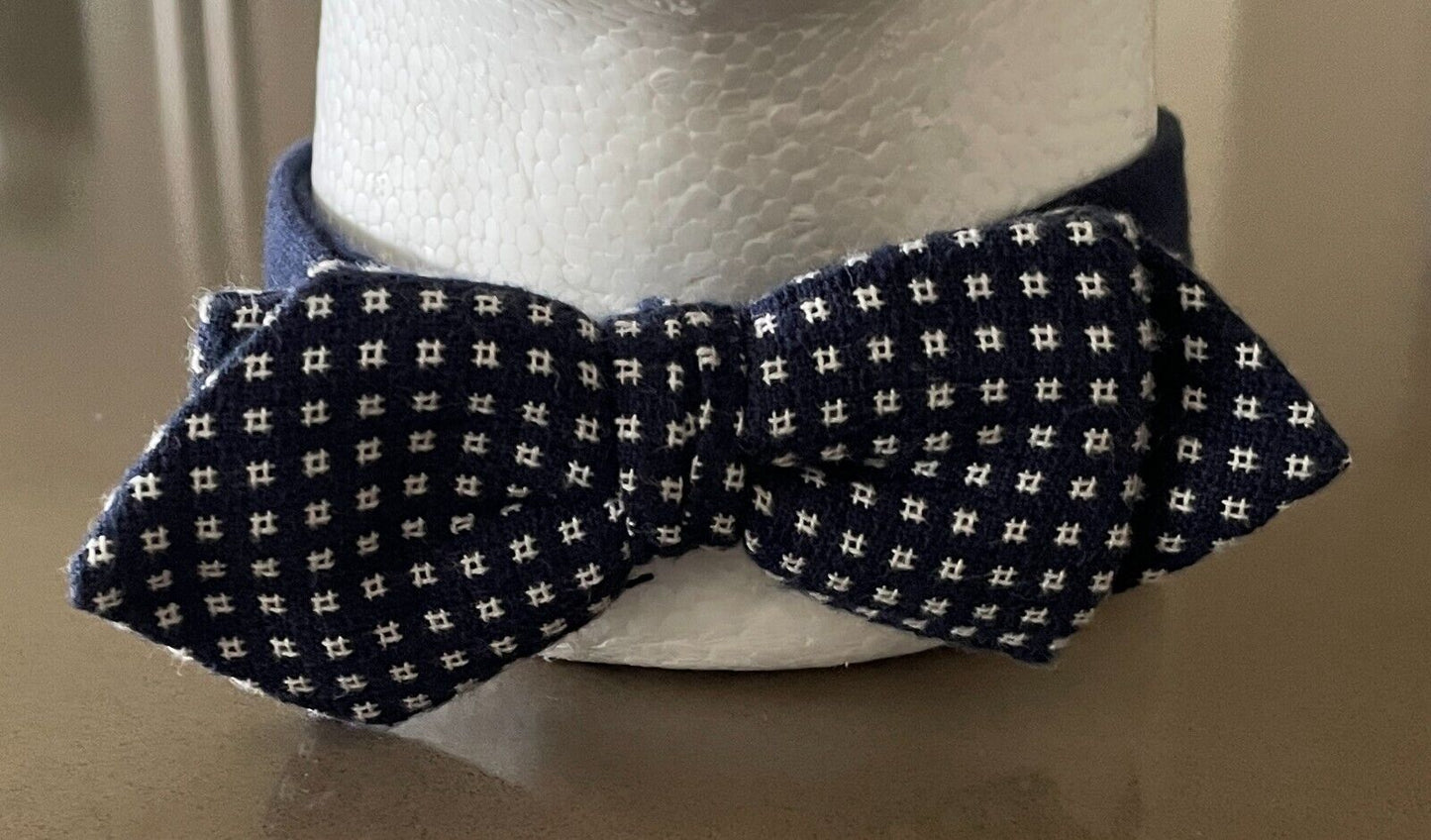 Bow Tie Navy Blue & White Print Pre-tied Adjustable Bowtie