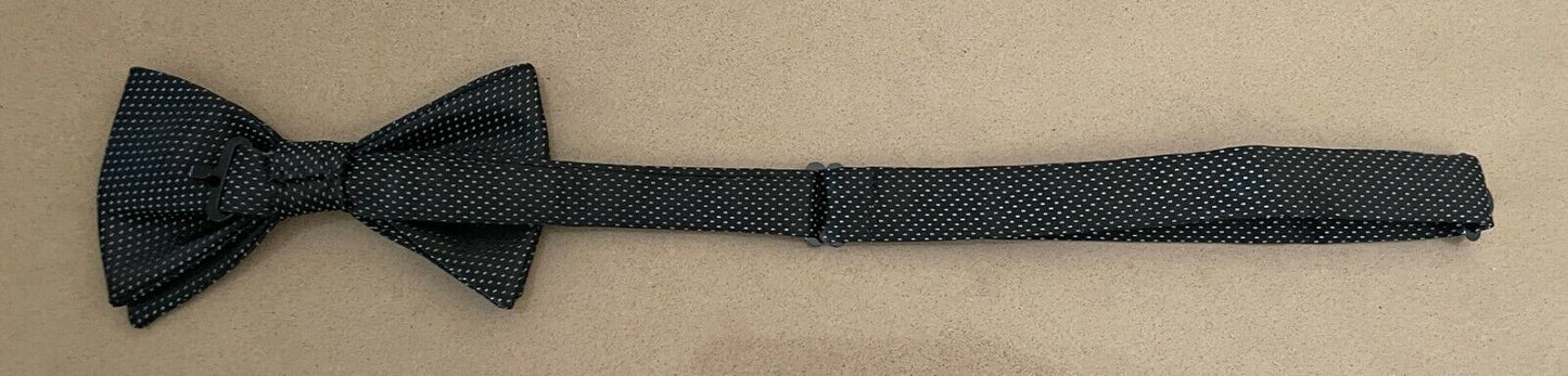 KMART Bow Tie Black & Grey Print Pre-Tied Adjustable Formal Classic Mens Necktie