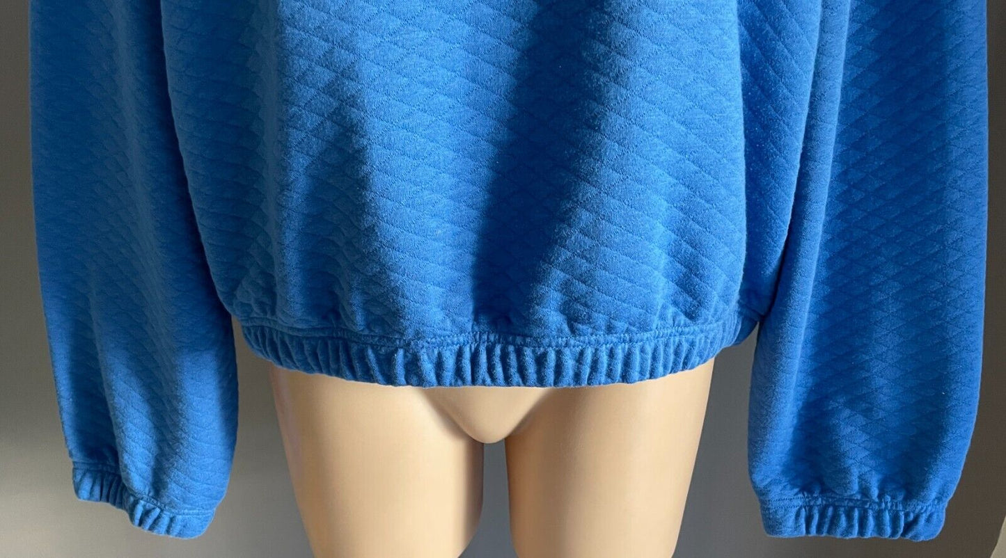 ANKO TOP Active Blue Diamond Print Elastic Hem Size 20 Long Sleeve  Sports Gym