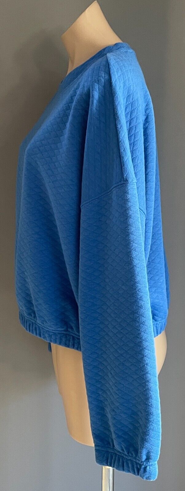 ANKO TOP Active Blue Diamond Print Elastic Hem Size 20 Long Sleeve  Sports Gym