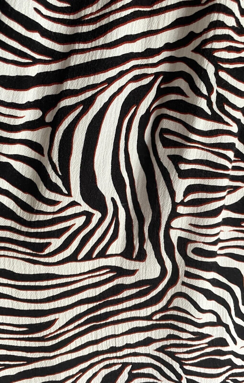 ROCKMANS Top Black White Brown Print Elastic Off Shoulder Long Sleeve Size 18