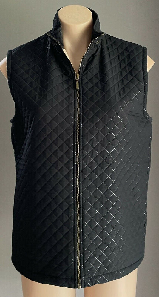 BLACK APPLE Vest Sleeveless Jacket Quilted Fleece Lined Gilet Vest  Sz S 10 12