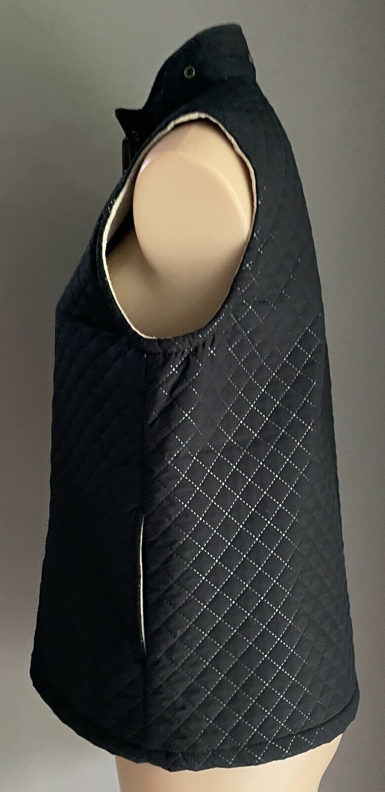 BLACK APPLE Vest Sleeveless Jacket Quilted Fleece Lined Gilet Vest  Sz S 10 12