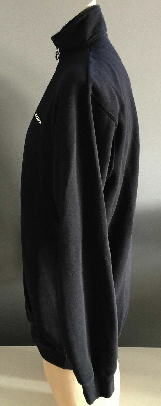 Mens DIADORA Zip Jacket Black Long Sleeve High Neck Size M Sports Gym