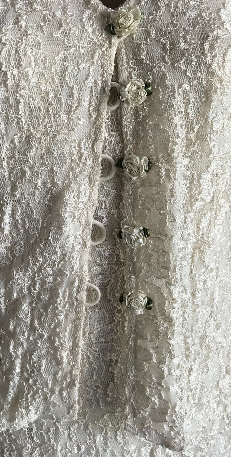 LAURA K Off White Lace GOWN Sleeveless Long Sleeve JACKET Wedding Sz 10 Vintage
