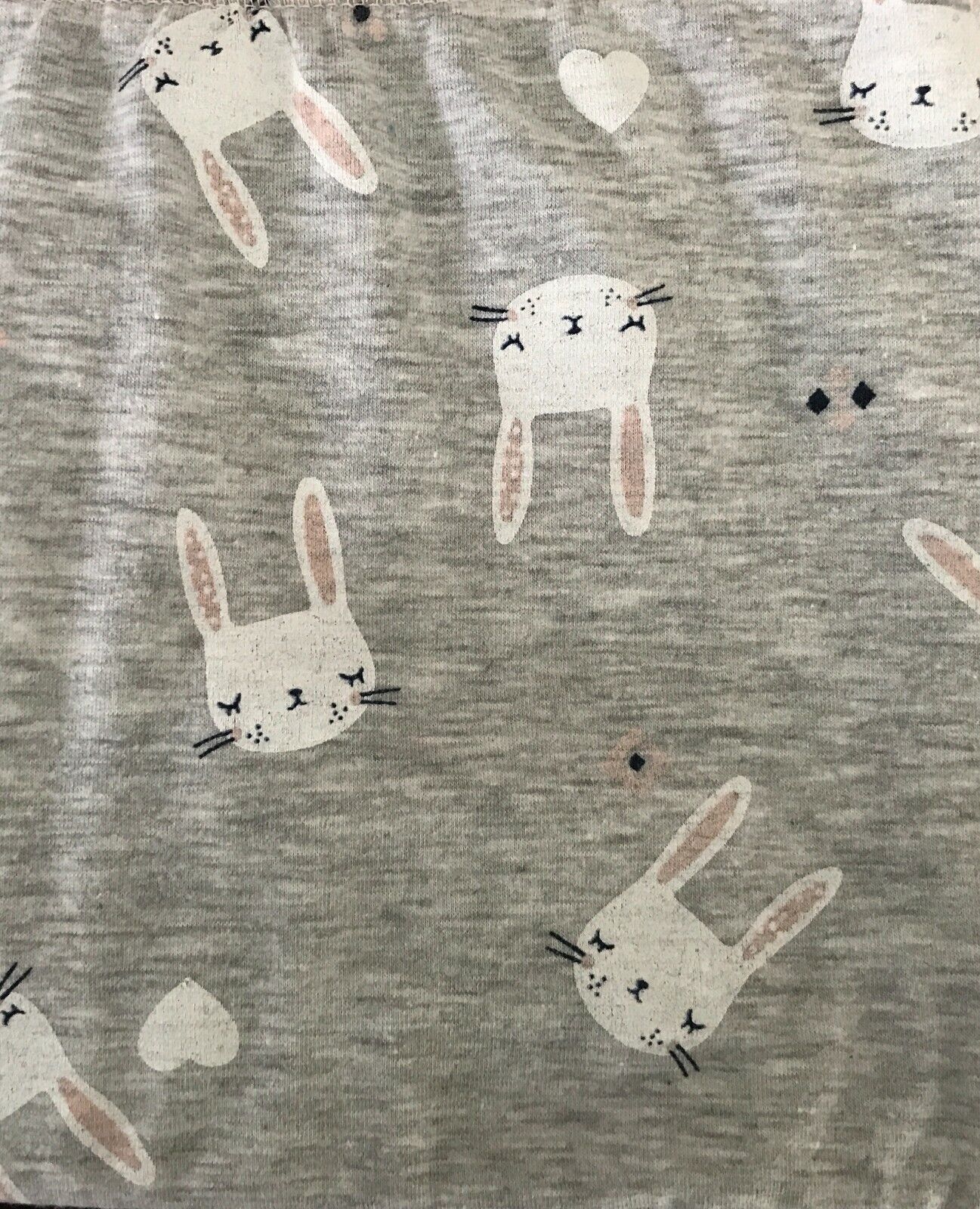 CLOTHING & CO Pyjama Pants Grey Pink White Bunny Elastic Waist Sleep PJs 10  12