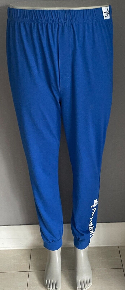 Mens PlayStation Sleep Pants Blue Long PJs Bottoms ONLY Size 2XL Elastic Waist