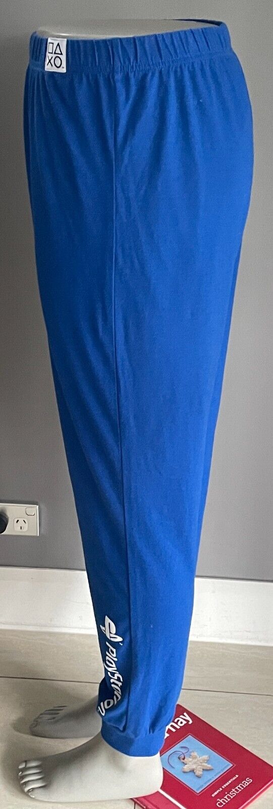 Mens PlayStation Sleep Pants Blue Long PJs Bottoms ONLY Size 2XL Elastic Waist