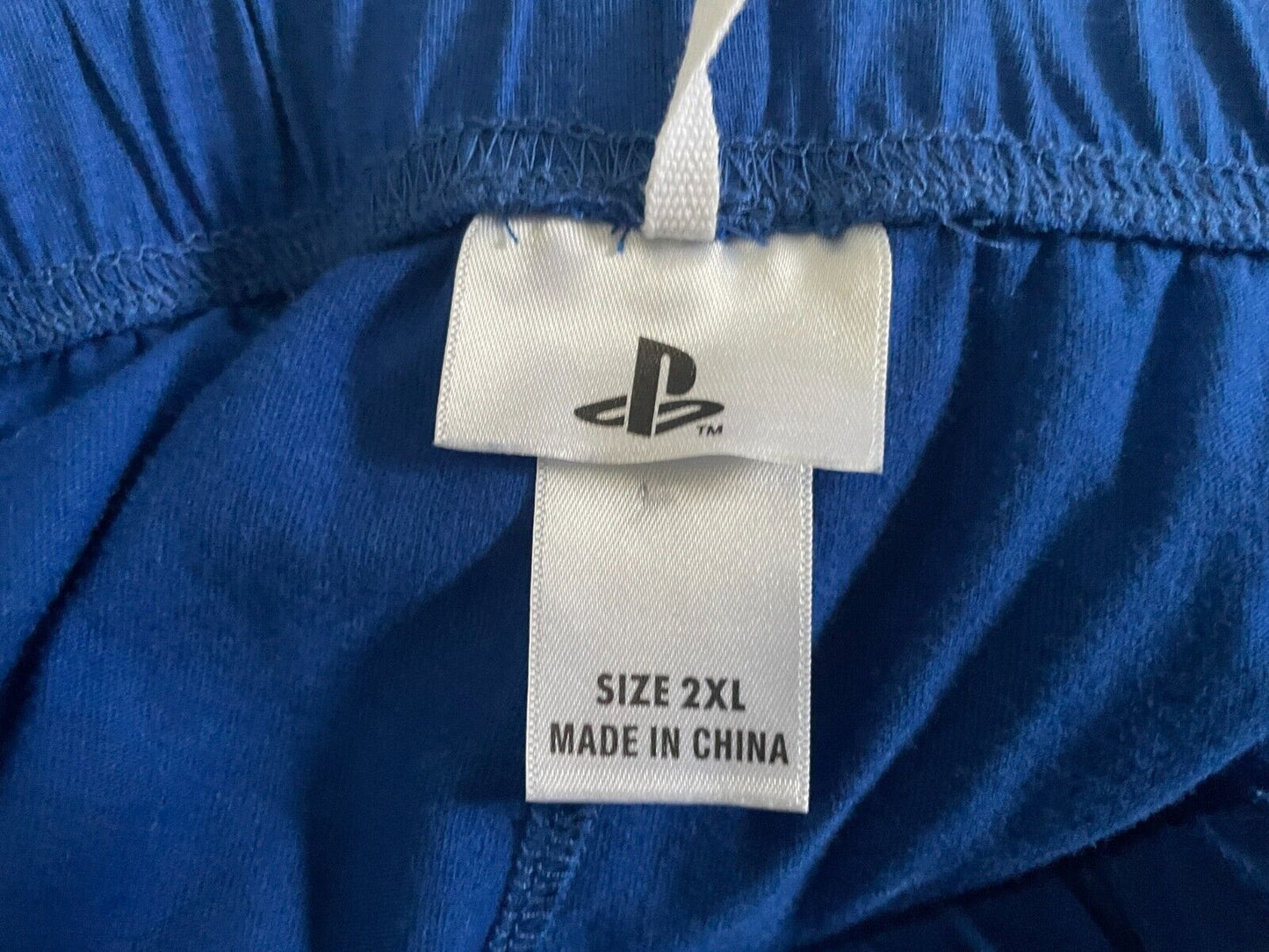 Mens PlayStation Sleep Pants Blue Long PJs Bottoms ONLY Size 2XL Elastic Waist
