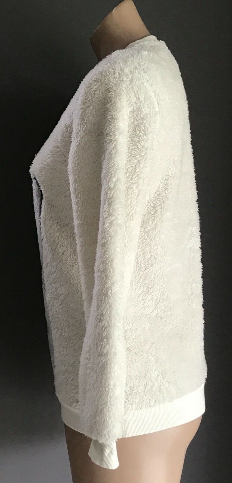 TARGET Sleep Top White Faux Fur Bunny Face Plush Long Sleeve PJs Fluffy XS 8 10