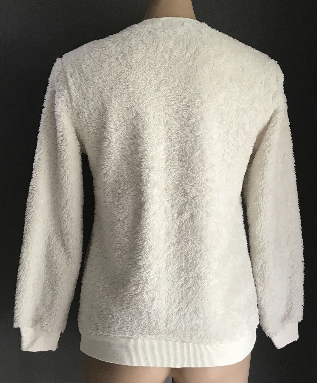 TARGET Sleep Top White Faux Fur Bunny Face Plush Long Sleeve PJs Fluffy XS 8 10