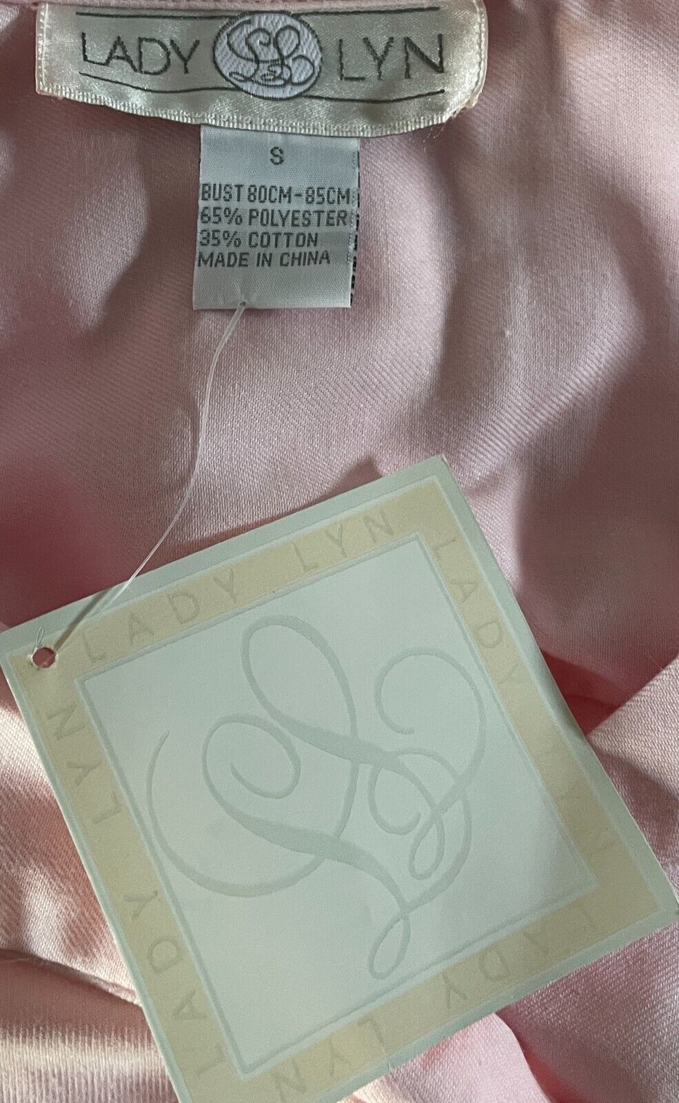 LADY LYN Sleep Top Pink & Lace Trim Long Sleeve  PJ Top ONLY Size S 10 NEW