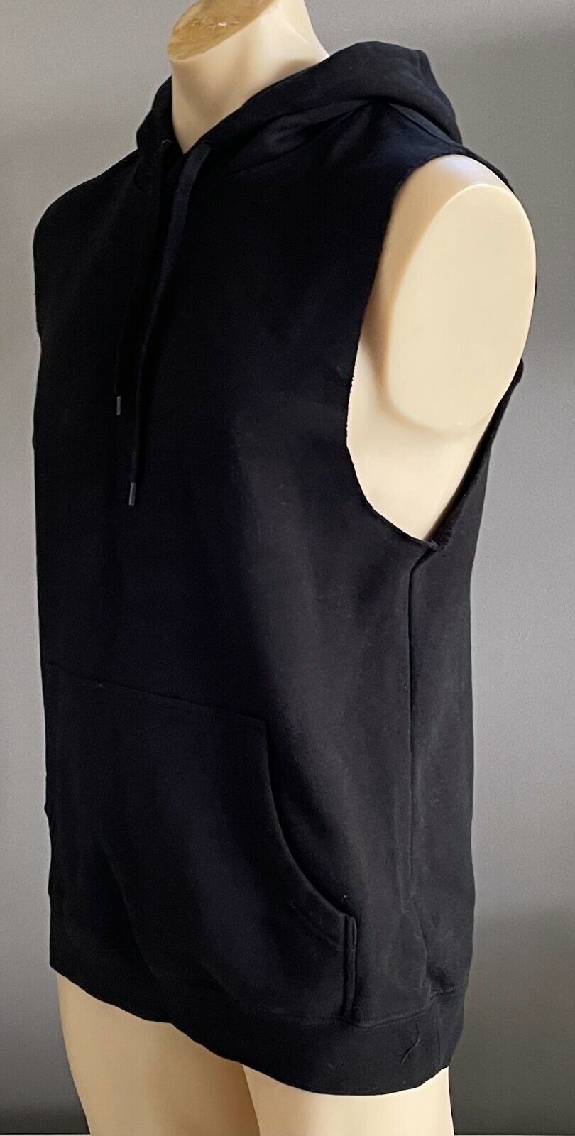 AS COLOUR Stencil Sleeveless Hoodie Black Top Vest Mens Sz M Sport Casual