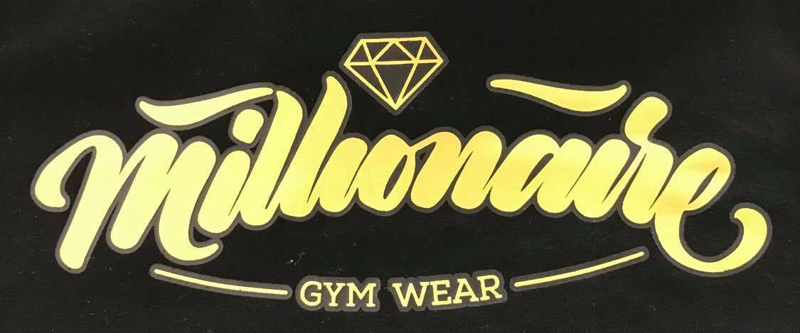 MILLIONAIRE GYMWEAR Sleeveless Hoodie Black & Gold OG Classic Mens Size S Sports