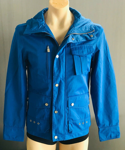 ZARA MAN Hooded Jacket  Hoodie Cobalt Blue Parka Mens Size S