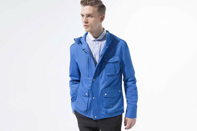 ZARA MAN Hooded Jacket  Hoodie Cobalt Blue Parka Mens Size S