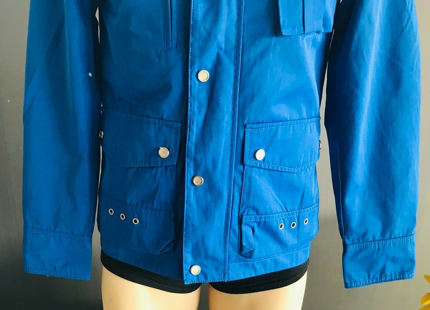 ZARA MAN Hooded Jacket  Hoodie Cobalt Blue Parka Mens Size S