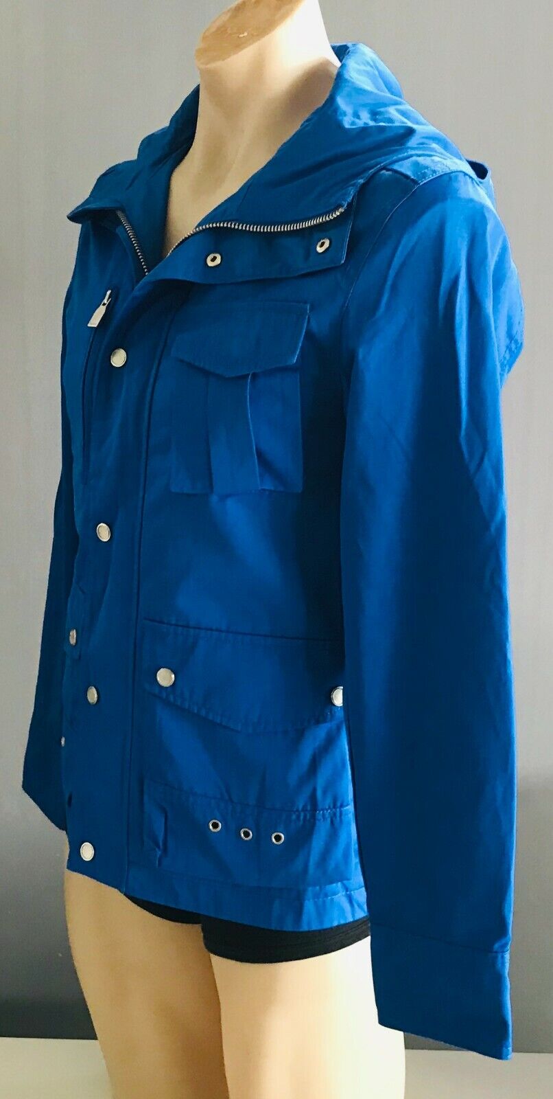 ZARA MAN Hooded Jacket  Hoodie Cobalt Blue Parka Mens Size S