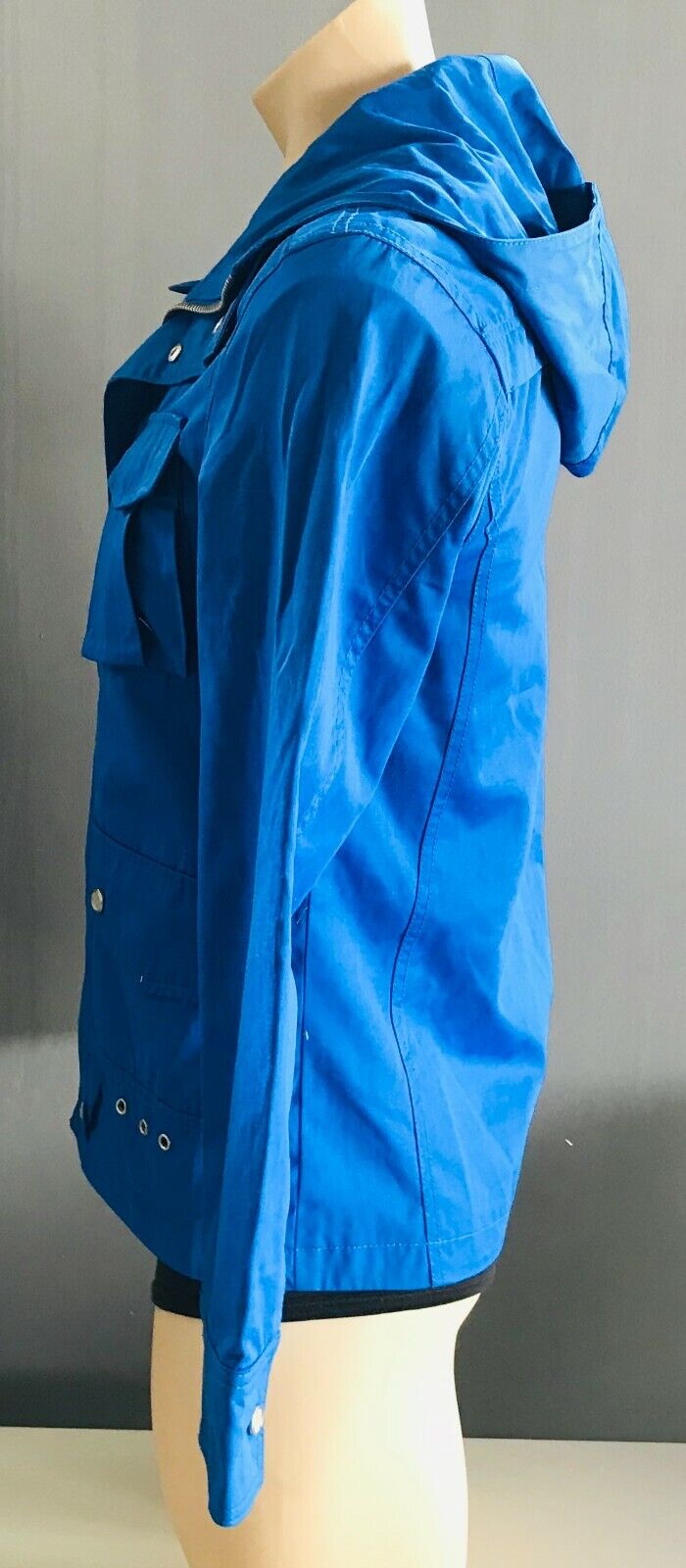 ZARA MAN Hooded Jacket  Hoodie Cobalt Blue Parka Mens Size S