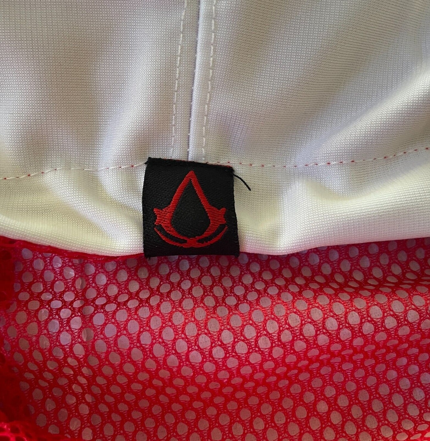 ASSASSINS CREED Black Flag Hoodie 2014 Red White Black Trim Long Sleeve Size M