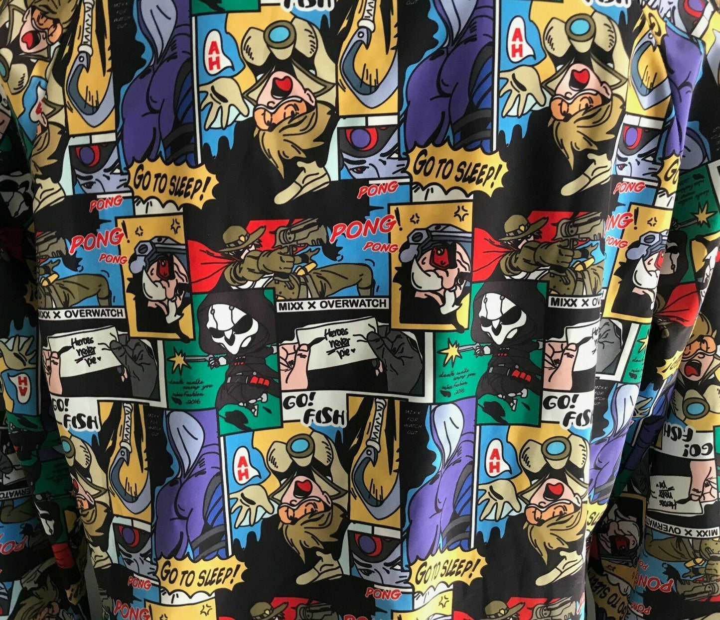 MIXX COMIC STRIP Hooded Jacket Hoodie Spray Bright MultiColoured Sz L Novelty
