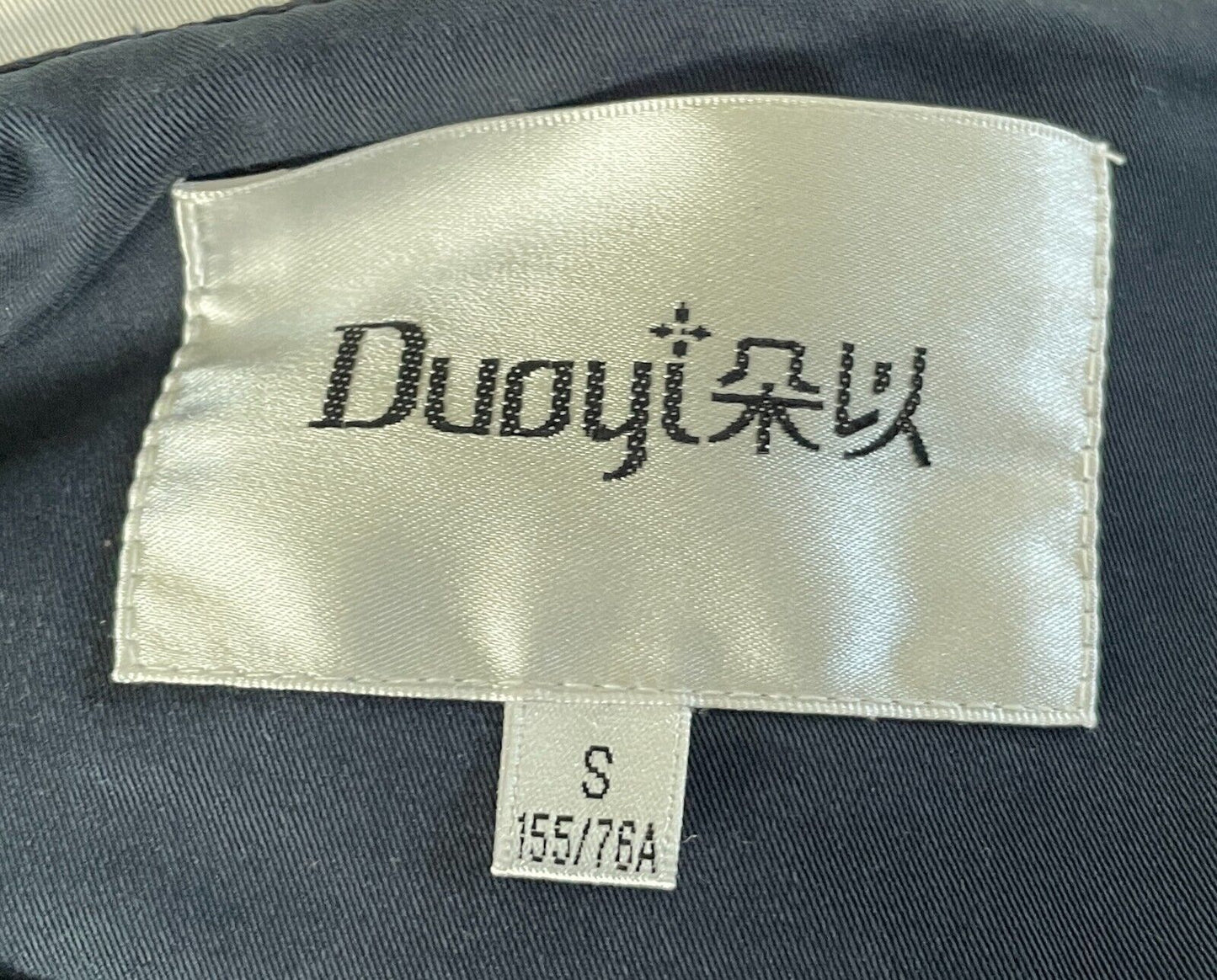 DUOYI Hooded Navy Anorak Jacket Lightweight Zip Front Long Sleeves Hoodie Size S