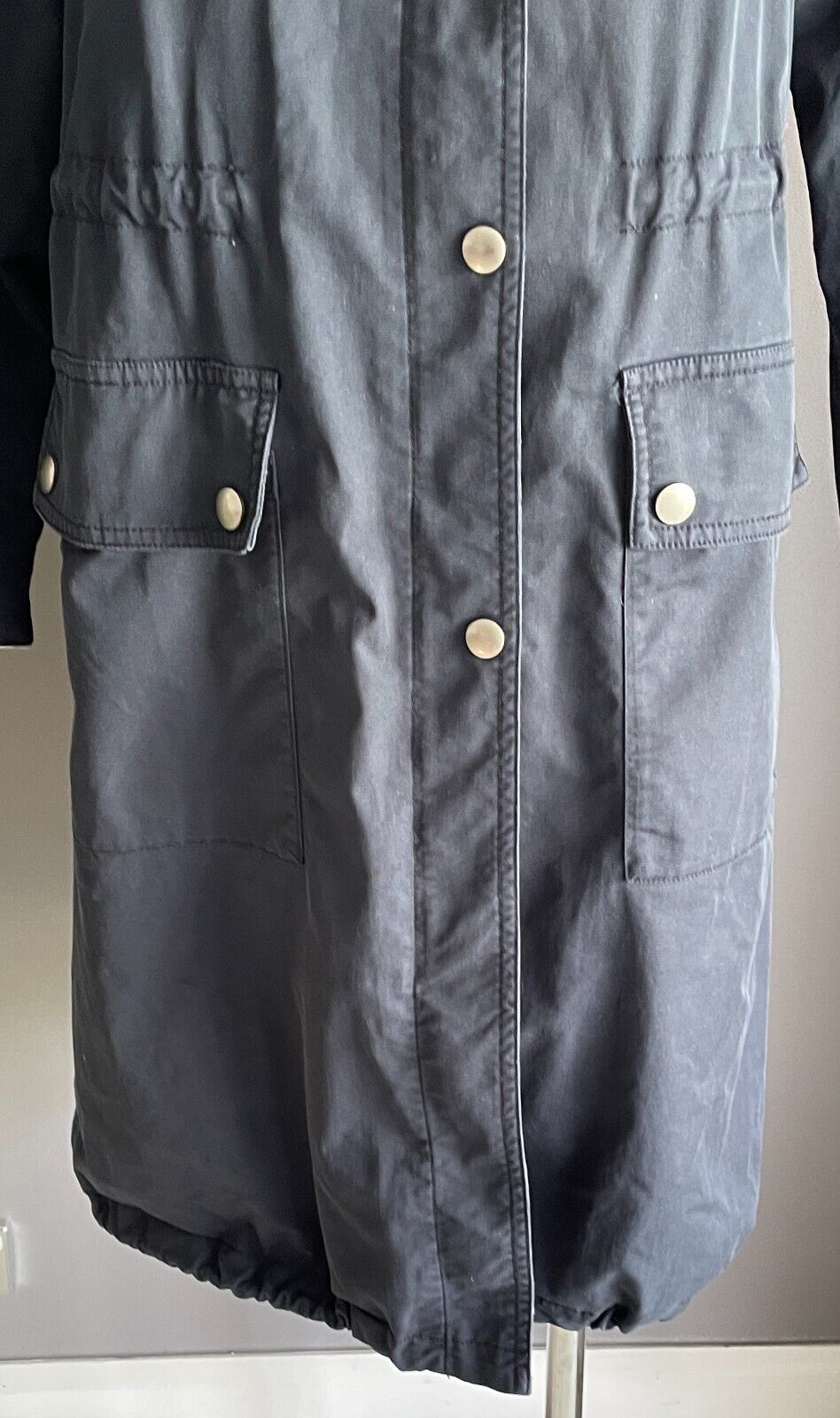 DUOYI Hooded Navy Anorak Jacket Lightweight Zip Front Long Sleeves Hoodie Size S