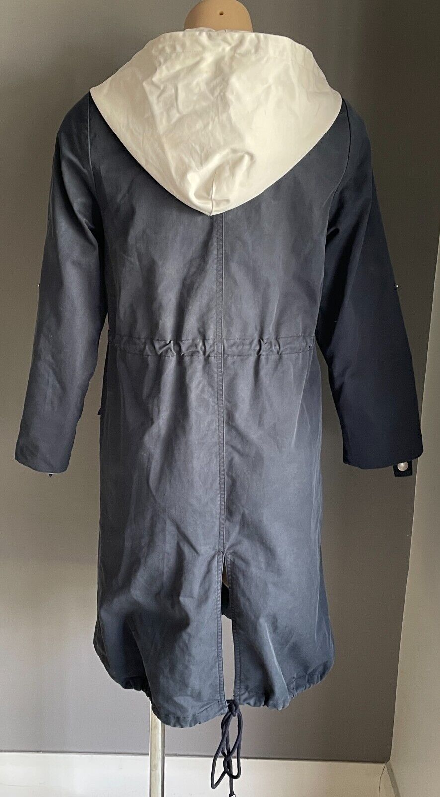 DUOYI Hooded Navy Anorak Jacket Lightweight Zip Front Long Sleeves Hoodie Size S