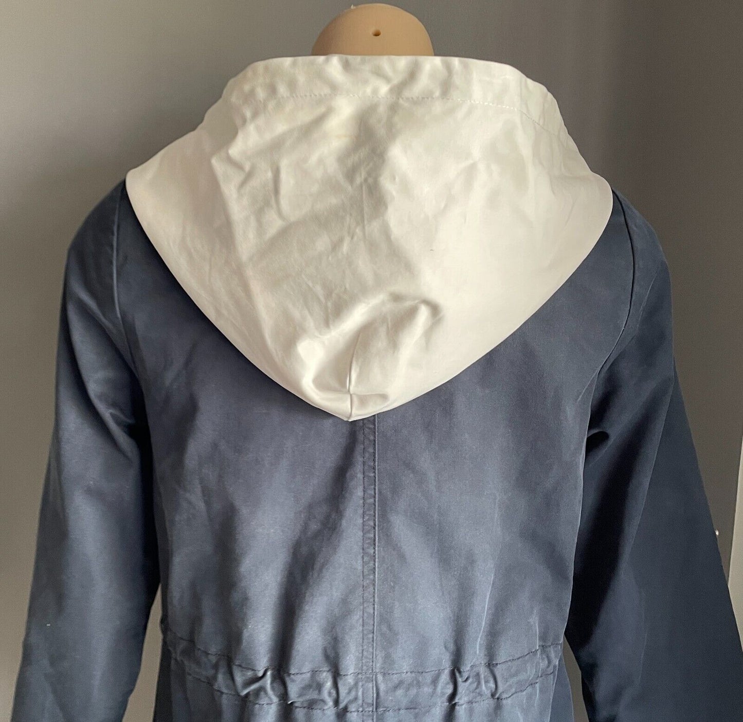 DUOYI Hooded Navy Anorak Jacket Lightweight Zip Front Long Sleeves Hoodie Size S