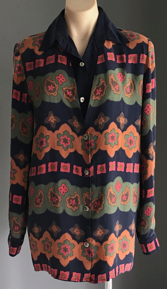ZITTO Blouse & Jacket Combo MultiColoured Floral Long Sleeve Ladies Size 10