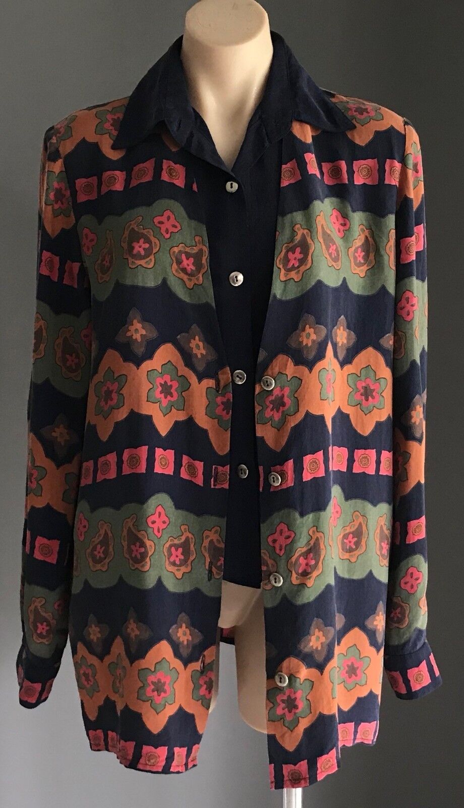 ZITTO Blouse & Jacket Combo MultiColoured Floral Long Sleeve Ladies Size 10