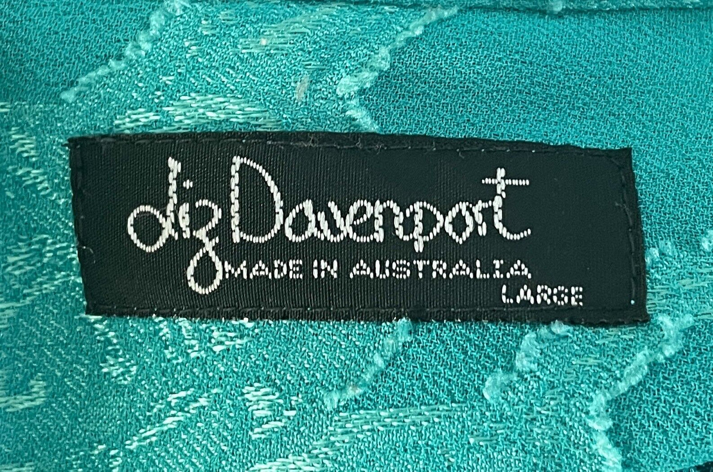LIZ DAVENPORT Button Shirt Blouse Bright Blue Jacquard Long Sleeve Top Sz L 14