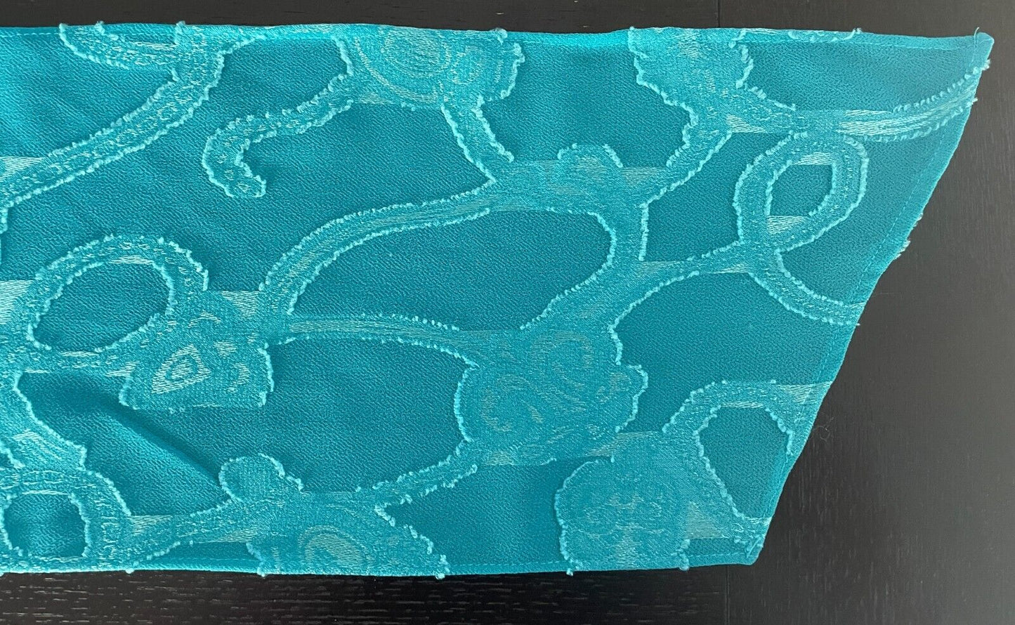 LIZ DAVENPORT Button Shirt Blouse Bright Blue Jacquard Long Sleeve Top Sz L 14