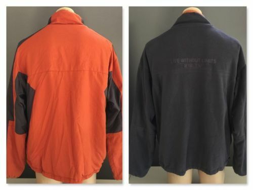 Mens JEEP Jacket Reversible Grey & Orange Zip Windcheater 2 Jackets in One 4WD