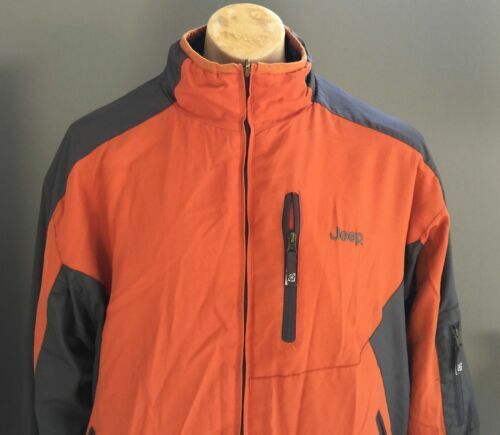 Mens JEEP Jacket Reversible Grey & Orange Zip Windcheater 2 Jackets in One 4WD
