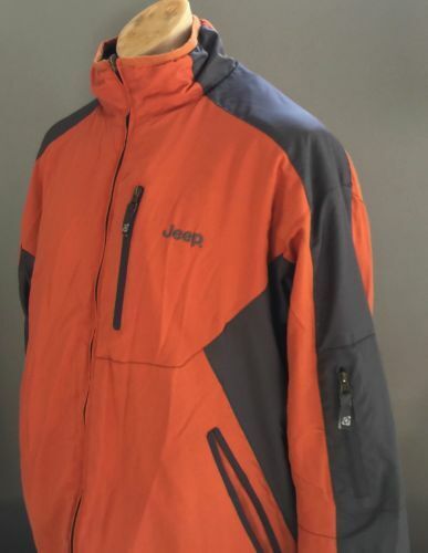 Mens JEEP Jacket Reversible Grey & Orange Zip Windcheater 2 Jackets in One 4WD