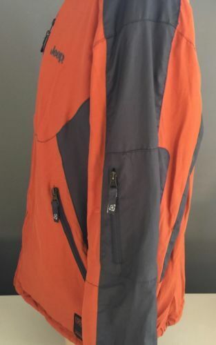 Mens JEEP Jacket Reversible Grey & Orange Zip Windcheater 2 Jackets in One 4WD