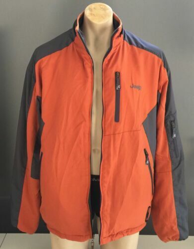 Mens JEEP Jacket Reversible Grey & Orange Zip Windcheater 2 Jackets in One 4WD