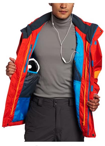 COLUMBIA "Bugaboo" Ski Jacket Snowboard Hike Orange Blue Interchange Mens Size L