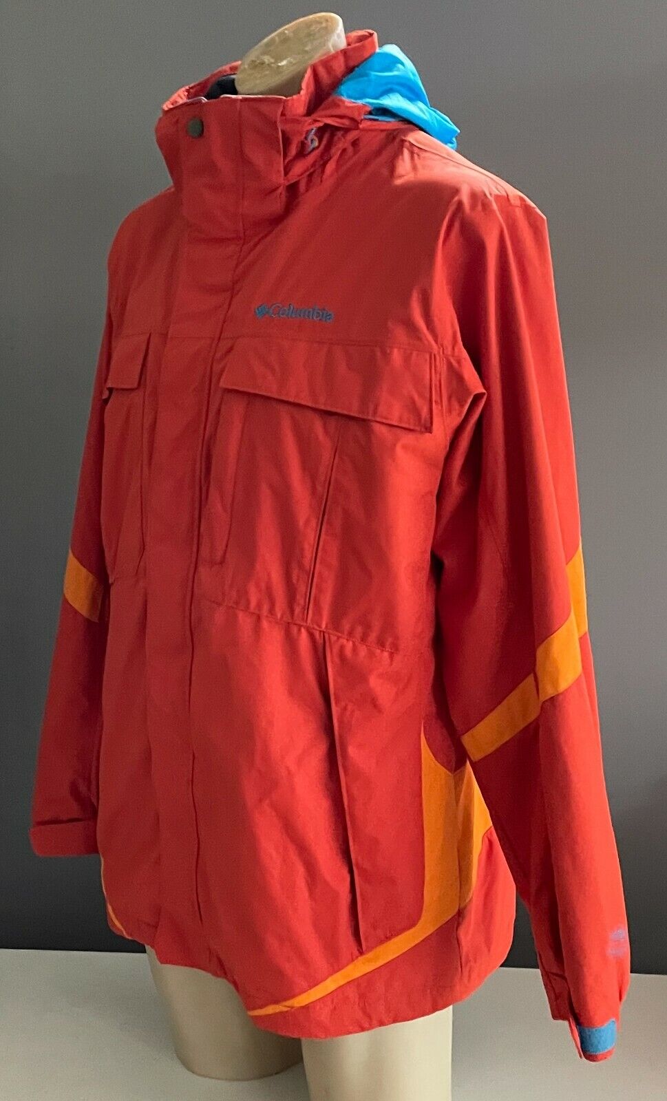 COLUMBIA "Bugaboo" Ski Jacket Snowboard Hike Orange Blue Interchange Mens Size L