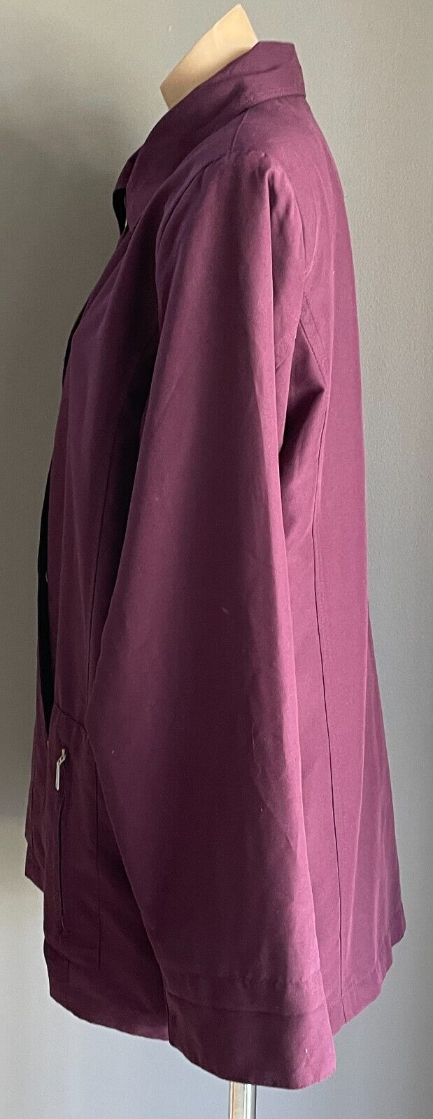 VIRGO RAINWEAR Aubergine Water Repellant Jacket Long Sleeves Full Zip Coat S 14